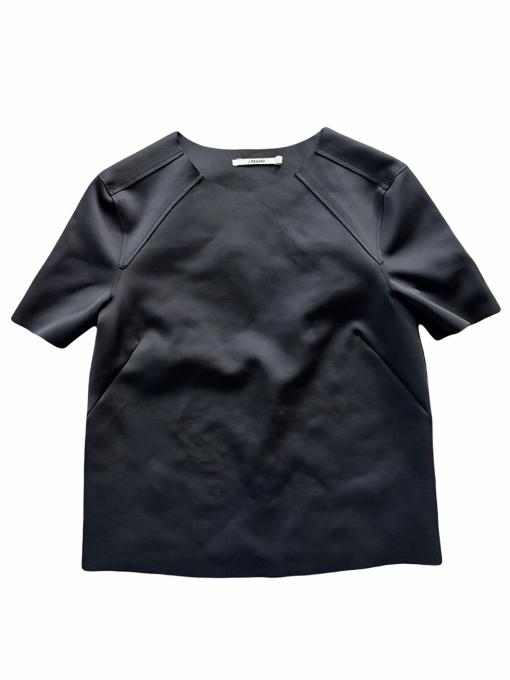 J Brand Black Scuba Knit Top